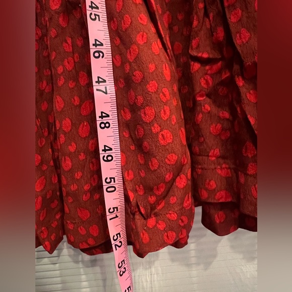 NWT Free Assembly Red Tiered Maxi Dress Size Large; Boho Spotted Maxi Dress - Picture 12 of 12